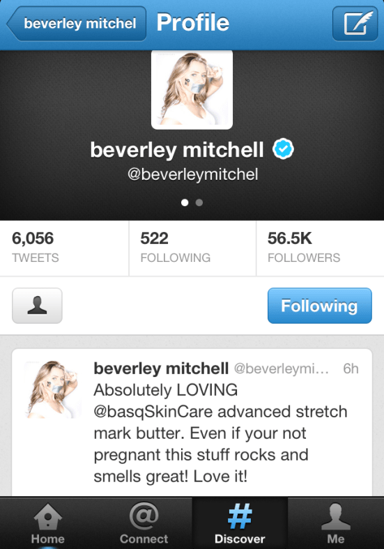 BEVERLEY MITCHELL TWEET JAN