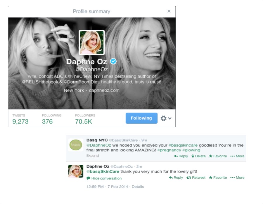 DAPHNE OZ TWEET